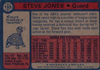 1974-75 Topps #193 Steve Jones Back