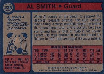 1974-75 Topps #239 Al Smith Back