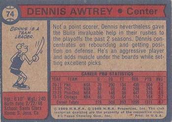 1974-75 Topps #74 Dennis Awtrey Back