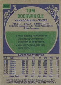 1975-76 Topps #102 Tom Boerwinkle Back