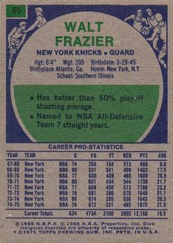 1975-76 Topps #55 Walt Frazier Back