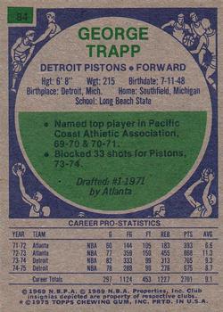 1975-76 Topps #84 George Trapp Back