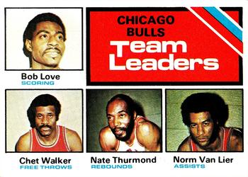 1975-76 Topps #119 Chicago Bulls Team Leaders (Bob Love / Chet Walker / Norm Van Lier / Nate Thurmond) Front