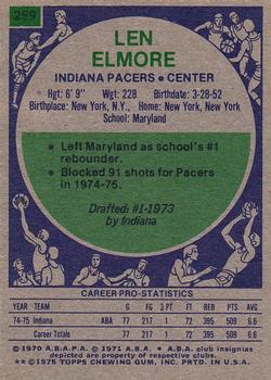 1975-76 Topps #259 Len Elmore Back