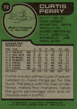 1977-78 Topps #72 Curtis Perry Back