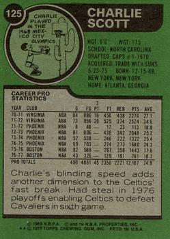 1977-78 Topps #125 Charlie Scott Back