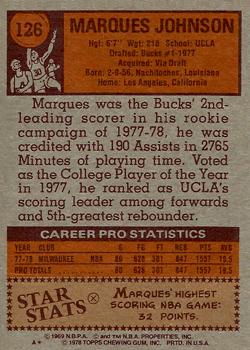 1978-79 Topps #126 Marques Johnson Back