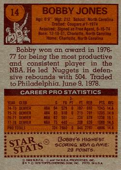 1978-79 Topps #14 Bobby Jones Back