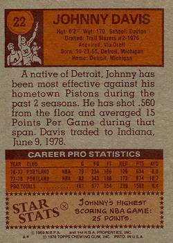 1978-79 Topps #22 Johnny Davis Back