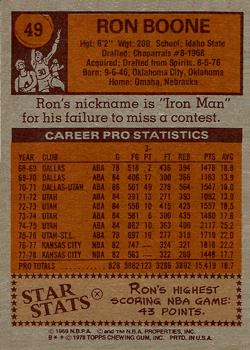 1978-79 Topps #49 Ron Boone Back