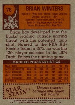 1978-79 Topps #76 Brian Winters Back