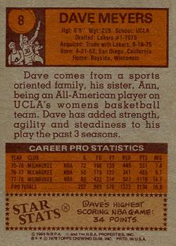 1978-79 Topps #8 Dave Meyers Back