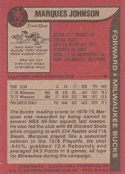 1979-80 Topps #70 Marques Johnson Back