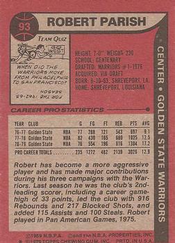 1979-80 Topps #93 Robert Parish Back