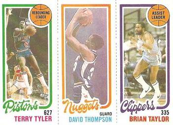 1980-81 Topps #79 / 82 / 216 Terry Tyler / David Thompson / Brian Taylor Front
