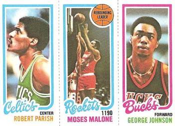 1980-81 Topps #97 / 103 / 148 Robert Parish / Moses Malone  / George Johnson Front