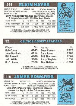 1980-81 Topps #32 / 118 / 248 James Edwards / Nate Archibald / Elvin Hayes Back