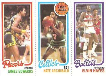 1980-81 Topps #32 / 118 / 248 James Edwards / Nate Archibald / Elvin Hayes Front