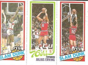 1980-81 Topps #181 / 257 / 258 Elvin Hayes / Julius Erving / Ron Brewer Front