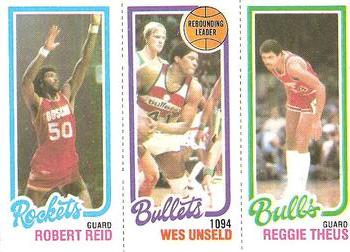 1980-81 Topps #50 / 110 / 243 Robert Reid / Wes Unseld / Reggie Theus Front