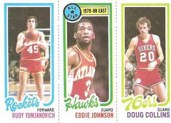 1980-81 Topps #13 / 111 / 179 Rudy Tomjanovich / Eddie Johnson / Doug Collins Front