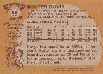 1981-82 Topps #33 Walter Davis Back