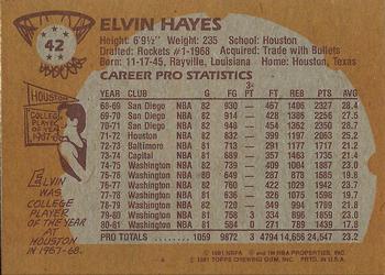 1981-82 Topps #42 Elvin Hayes Back