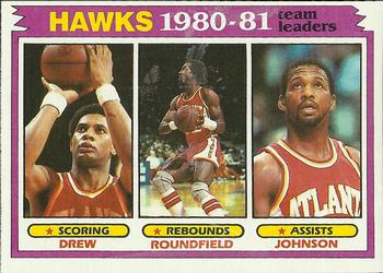 1981-82 Topps #44 John Drew / Dan Roundfield / Eddie Johnson Front