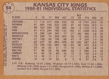 1981-82 Topps #54 Otis Birdsong / Reggie King / Phil Ford Back