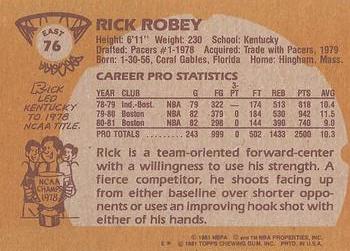 1981-82 Topps #E76 Rick Robey Back