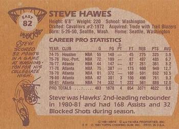 1981-82 Topps #E82 Steve Hawes Back