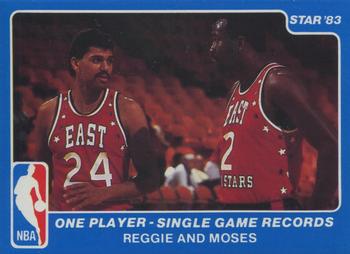 1983 Star All-Star Game #27 One Player - Single Game Records, Reggie Theus and Moses Malone Front