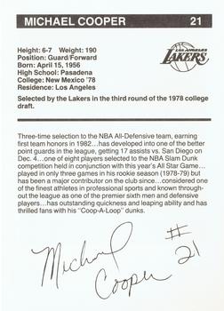 1983-84 BASF Los Angeles Lakers  #2 Michael Cooper Back