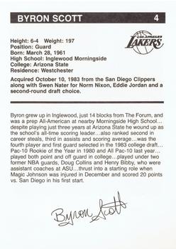 1983-84 BASF Los Angeles Lakers  #10 Byron Scott Back