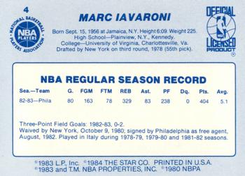 1983-84 Star #4 Marc Iavaroni Back
