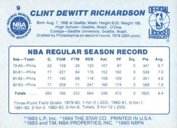 1983-84 Star #9 Clint Richardson Back
