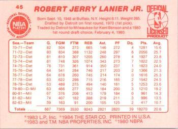 1983-84 Star #45 Bob Lanier Back