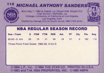 1983-84 Star #118 Mike Sanders Back