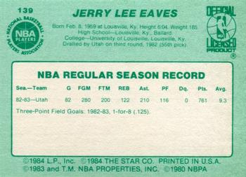 1983-84 Star #139 Jerry Eaves Back
