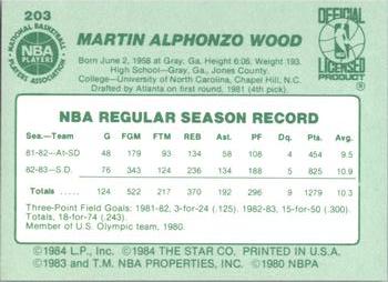 1983-84 Star #203 Al Wood Back