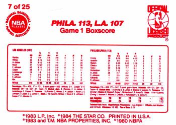 1983-84 Star Sixers Champs #7 Phila. 113, L.A. 107 Back