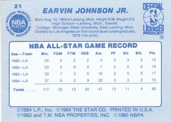 1984 Star All-Star Game #21 Magic Johnson Back