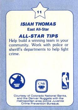 1984 Star All-Star Game Police #11 Isiah Thomas Back