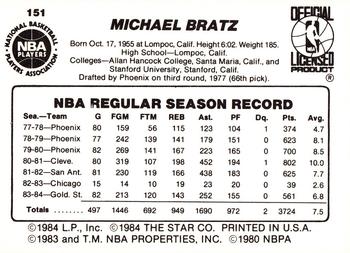 1984-85 Star #151 Mike Bratz Back