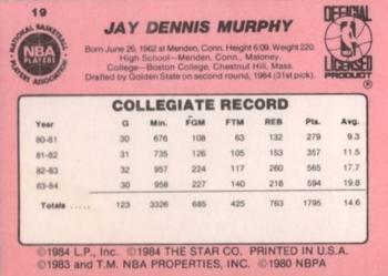 1984-85 Star #19 Jay Murphy Back
