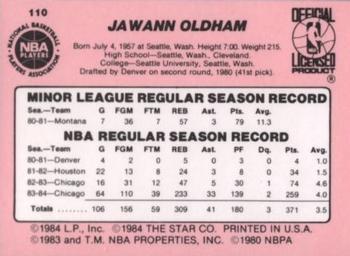 1984-85 Star #110 Jawann Oldham Back