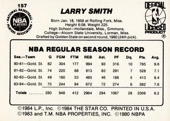 1984-85 Star #157 Larry Smith Back
