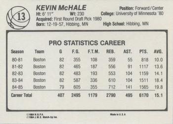 1985-86 JMS #13 Kevin McHale Back