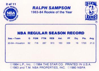 1985 Star Last 11 ROY #2 Ralph Sampson Back
