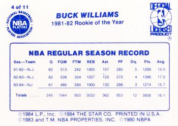 1985 Star Last 11 ROY #4 Buck Williams Back